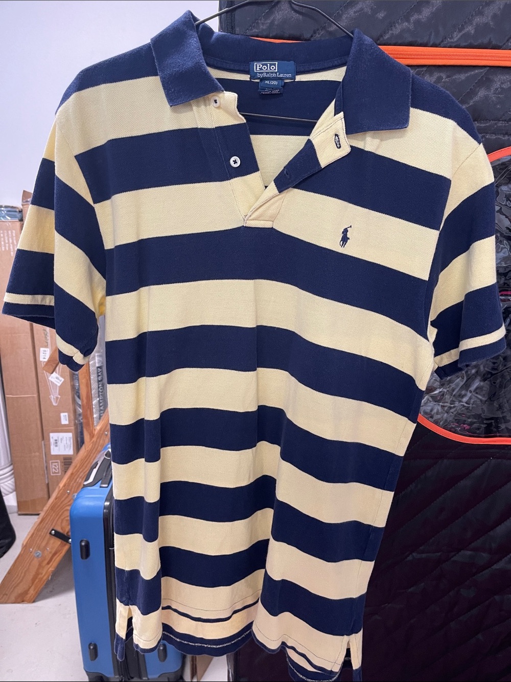 Polo by Ralph Lauren Navy & Cream Striped Polo Shirt